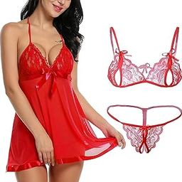 Women's Net Floral Above Knee Babydoll (Pack of 2) Free Size-12