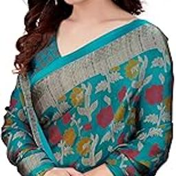 Women's Fancy Chiffon Floral Printed Saree with Blouse Piece-picture-9