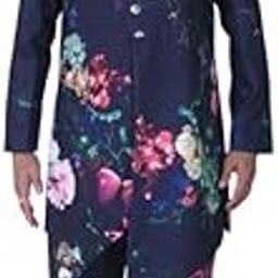 Lykra Designer Two Piece Suit Set for Men Freesize Blue Floral-picture-53