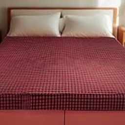 ABHIKRAM Premium Cotton Mattress Cover/Protector with Zipper Chain|Provides All Around Protection with 360° Encasing | Single- 36x75x6 inches - Pack of 1 - Red-image-16