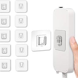 FRALUPO 12 Pack Double-Sided Self Adhesive Male/Female Wall Hooks – Heavy-Duty, No-Drill, Transparent Sticker Hooks for Hanging Socket Box, WiFi Router, Bathroom, Kitchen & Home Organization-image-78