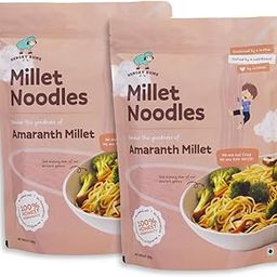 Amaranth Millet Noodles - Pack Of 2 (180gm each) | 100% Sun Dried, Non-Fried Vegan Noodles | High in Fibers, Minerals and Antioxidants | Lactose-Free, No Maida, No MSG, No Preservatives-image-95