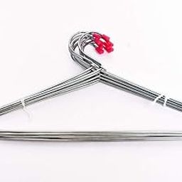 Blumfye 12 inch Steel Kids Clothes Hanger Chrome Finish (12 Pieces)-picture-32