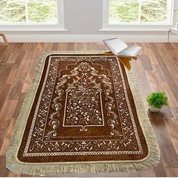 DEESAK Premium Velvet Aasan/Prayer/Meditation Mat Janamaz for Namaz Muslim||48x30 Inch,Dhruv Gold-Yellow2-image-41