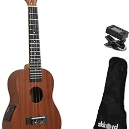 Akkord Concert Size 23" Ukulele, Sapele Wood with Built-In Equalizer- with Gig-Bag and Tuner-picture-41