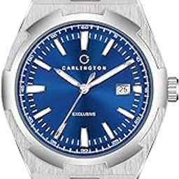 Stainless Steel Analog Wrist Watch For Men-Ct 8877 Steel Blue-image-4