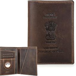 Full Grain Genuine Leather Airtag Passport Holder RFID Blocking Travel Passport Wallet Passport Cover for Men/Women with 2 Passports, 4 Slots, 1 Cash Compartment, Dark Brown-image-67