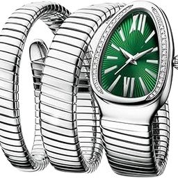 Snake-Shaped Bangle Watch for Women – Elegant Quartz Bracelet Watch with Oval Dial, Fashionable & Stylish Design-image-68