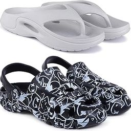 Combo Pack of 2 Slipper/Flip Flops/Slides/Clogs/Sandals for Men (V-600 Vs Cl-AllSmarty)-image-63
