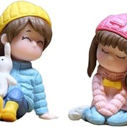 Wonderland Imported Miniatures (2pc) Two Girls sitiing|Miniature Figurine| Shelf Dcor | Resin Home dcor | Gift Items-image-69