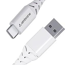 Ambrane 60W / 3A Fast Charging Output Cable with Type-C USB Cable to USB for Mobile, Neckband, True Wireless Earphone Charging, 480mbps Data Sync Speed, 1m Length (ACT - AZ10, White)-9