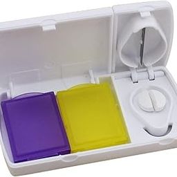 SpiderJuice Portable Perfect Travel Partner Pill Tablet Medicine Storage Compartment Box with Sharp Blade Cutter, 5x10x2cm-image-3