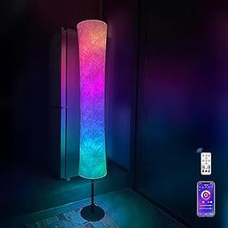 Jukmen Floor Lamps for Living Room Dimmable 59'' Standing Lamp RGB Color Changing Lamp with Remote Smart Floor Lamp Alexa APP Control Modern Tall lamp for Bedroom Living Room Game Room-image-54