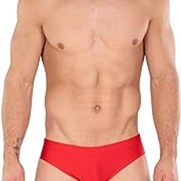 Mens New Solid RED Hot Body Bikini Swimsuit Gary Majdell Sport Size Medium-image-10