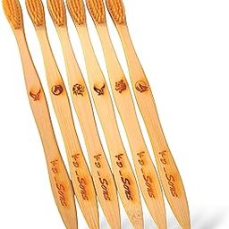 kd and sons Kid 6Pcs Pack Of 100% Organic Bamboo Manual Toothbrush With Soft Natural Bamboo Bristles For A Healthier Gum (Biodegradable & Bpa Free) (6Pcs)-13