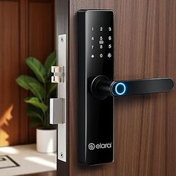 Elara Nova Pro Smart Door Lock with Fingerprint Scanner, RFID Card Reader, PIN Code, Anti-Theft Alerts, 2-Year Warranty, Black-62