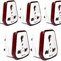 Shyne 6 amp to 16 amp Converter/Conversion Plug (5-16A) Converts 6A Socket to 16 A Socket for Geysers, A/C,Refrigrator,Microwave,etc for Indian and International Plugs Pack of 5-14