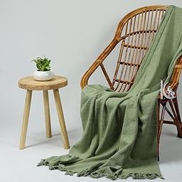 Throw 100% Cotton Sofa Throw 50 x 70 Inches Handmade Throw Cotton Lightweight Green Color R-DYTH00016-image-61