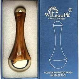 WITSOUL kansa Wand face and Foot Massager/Unique Design - 2 in 1 Massager/Two Different Sizes of Kansa Cups with Teak Wood Handle-image-80