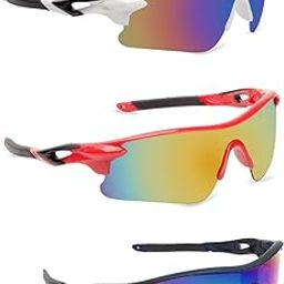 Boys Sports Sunglasses (Pack of 3) Light Weight/Cricket/U V Protection/Multi colored/Cricket Goggle(Unisex)-image-6