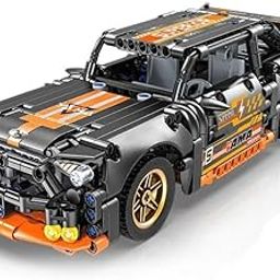 Gamyla 1:18 Scale Pull Back Racing Car Building Block Set | Creative Assembly Toy for Collectors & Enthusiasts | Compatible Brick Model Kit for Racing Fans (Orange Mustang (470pcs))-image-32