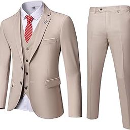 Mens 3 Piece Suit Blazer, Slim Fit Tux with 2 Button, Jacket Vest Pants & Tie Set for Party, Wedding and Business-picture-9