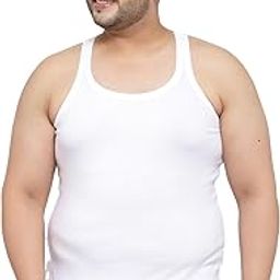 pluss Men Plus Size Solid Innerwear Vests-picture-25