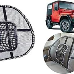 Auto Kite - Mesh Ventilation Car Seat Back Rest Cushion pad with Elastic Belt Support Black for - Thar-image-87