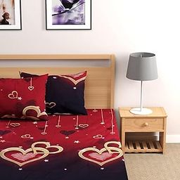 ViVAN : Era Of Warmth & Comfort Floral Printed Microfiber Wrinklefree Super Soft 144 TC Bedsheet for Double Bed with 2 Pillow Covers (220x228 cm,Pink)-25