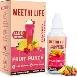 Meethi Life | Flavoured Sweet Drops | Fruit Punch Flavour | Zero Calorie | Sugar Free | Ideal for Shakes, Smoothies, Oat Meals, Raw Whey Protein | 90-100 Servings (35 ml / 1100 Drops)-image-11