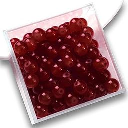 INDIKONB Jelly Glass Beads | 8mm Round Glass Pearl Beads for Jewellery Making | 200 Pcs Beads for Bracelets, DIY Craft & Beading Projects (Dark Chocolate)-picture-21