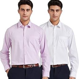 Men's Solid 100% Cotton Regular Fit Formal Shirt (Pack of 2)-image-33