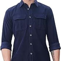Men's | Premium Corduroy | Slim Fit | Long Sleeve | Double Pocket | Spread Collar |Casual Shirt for Men.-image-1