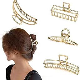DREAMISH HAIR ACCESSORIES Metal Hair Claw Clips Thick Heavy Hair, Strong Hold Non-Slip Clutcher Barrette Jaw Clamp Hair Accessories Women Girls (Combo of 4)-image-7