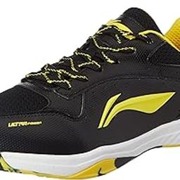 Li-Ning Ultra Power Non-Marking Badminton Shoe|Indoor Sports|Stability Heel, Prototypical Sole, Lightweight Shoe (Black/Yellow,UK 12)-5