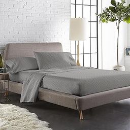 Blue Dahlia swiss dot Cotton Fitted Bedsheet for Double Bed 300TC,Sateen Weave King Size Bed Sheet,12" Deep Pocket- 1 Elastic Fitted Sheet (72"x78")+2 Pillow Covers,Bedding Set Oeko-TEX Certified-Grey-image-30