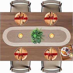 SLEEKBODE™ Dining Table Runner for 4-6 Seater | Table Runners for Living Room | Cotton Runner for Centre Table | Side Table Cover | Runner for Dining Table | Home Center Table Runner (91 X 30 CM)-7