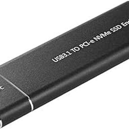 NVME SSD Enclosure, M.2 NVME to USB C Adapter with Black case, USB 3.1 Gen 2 10Gbps M Key PCI E Solid State Disk Case HDD Case with USB Cable Compatible with Laptop-16