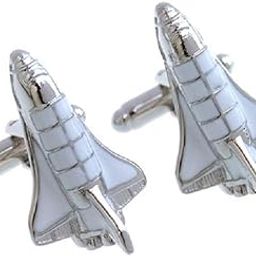 Shuttle Rocket Plane Pair of Cufflinks in a Presentation Gift Box & Polishing Cloth-image-88