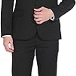 Men's Polyester Six Pockets Business Suit Pants Set-image-58