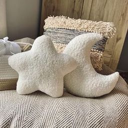 PICKKART Decorative Star & Moon Pillow Stuffed Toy, Grey and White (White)-20