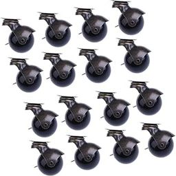 UJEAVETTE 16Pcs 1.5'' Swivel Ball Caster PP Wheels with Brake Lock Screw-in Universal-image-71