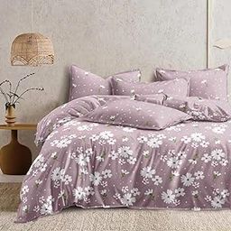 Star beddings Reversible Comforter Set 250 GSM Microfiber Reversible AC Comforter/Blanket for Winter/Quilt for Double Bed with Bedsheet Set 90 * 100 (Pink Floral)-26