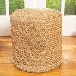 AVSHOP Jute Ottoman Pouf for Seating | Jute Ottoman for Footrest Filled with Bean Balls | Ottoman Pouf Stools for Living RoomBedroom, 30 x 30 cm-image-7