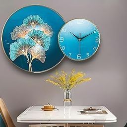 Amazon Brand - Umi Tempered Glass Wall Art Painting Photo Frame with Crystals Silent Stylish Decorative Home Decor Wall Clock for Living Room Bedroom Home Decoration Housewarming Gift (UC-53996)-image-61