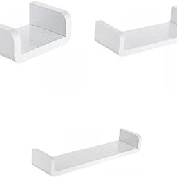ARTISOUL® 3Pcs Floating Wall Shelves White U Shaped for Bathroom Display Organizer | Furniture | Bookcases-image-9