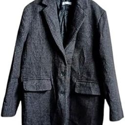 Women's Formal Blazer Classic Coat Chequered Pattern Lined Bust 42 INCHES Grey-picture-47