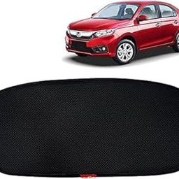 Alex Traders Amaze Car Sun Shade Rear Windshield Non Magnetic Fix Type Curtain for 2018 to 2020 Model, Compatible with Honda Amaze Only, Car Dicky Sunshade, Black, 1 Piece-image-0