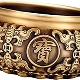 UJEAVETTE Chinese Feng Shui Treasure Bowl Wealth Money Bowl for Spring Festival Office Black Golden-image-65