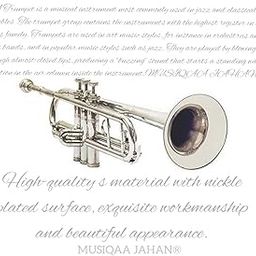 MUSIQAA JAHAN® 03 NICKLE TRUMPET BB FLAT WITH BAG AND 7C MOUTHPIEC ALSO Only For Trumpet Lover-26